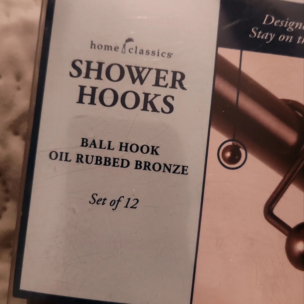 NWT! Home Classics Shower Hooks (12ct)